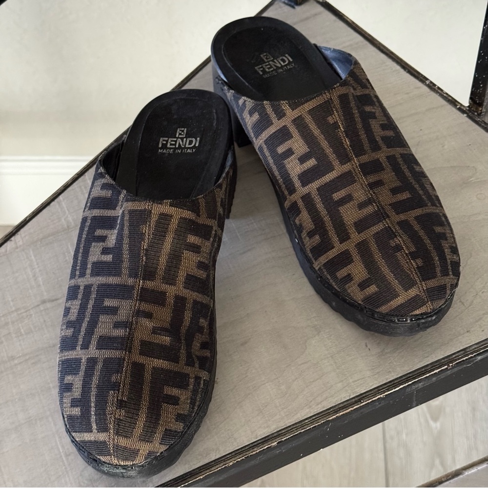 Fendi Authentic Zucca Vintage Clogs - Picture 2 of 11